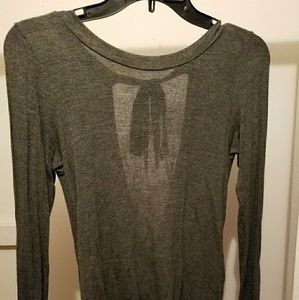 Gray backless sweater